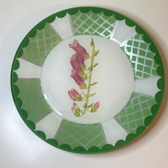Hand painted floral plate Sela Miles the lattice collection - Picture 1 of 7